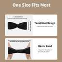 ZLYC Mulberry Silk Headband Elastic Twist Knotted Head Bands for Women's Hair, Solid Black