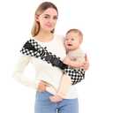 AUYEAZGO Toddler Sling Carrier - Premium Cotton, Expandable & Ergonomic, One Size Fits All, Ideal for 6-48 Months (11-44 lbs), Compact & Easy to Use, Black Check