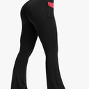 Womens Flared Yoga Pants with Pockets, High Waisted Flare Leggings Bell Bottom Bootcut Yoga Dress Pants Size M