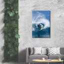 Vintage Surfing Posters Blue Ocean Summer Scenery by the Sea Canvas Wall Art White Waves Extreme Water Sports Prints for Bedroom Dorm Home Beach Decor 8x12inch Framed (style-5)