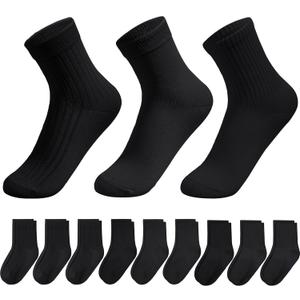 9P Kids Socks Boy&Girl Toddler Crew Ruffle Sock Dress School Uniform (S)