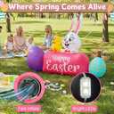 5.6FT Easter Inflatables Outdoor Decorations Bunny Blow Up Color Eggs and Chick, Built-in LED Lights Happy Easter Decor for Home Outside Yard Lawn Garden Holiday Party