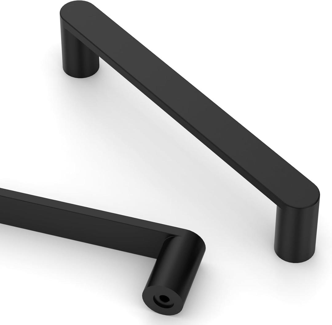 Asidrama 10 Pack 5 Inch(128mm) Matte Black Kitchen Cabinet Handles, Cabinet Pulls Kitchen Cabinet Hardware for Cupboard Drawer Pulls (5" Hole Center)