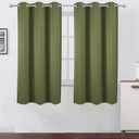 LEMOMO Olive Green Blackout Curtains 42 x 63 Inch Length/Set of 2 Curtain Panels/Thermal Insulated Room Darkening Blackout Curtains for Bedroom