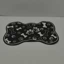 Voanos Dog Cat Food Mat,Rapid AbsorbentPet Feeding Mat, Bone Shaped Dog Placemat Water Bowl Mat with Rubber Backing,No Stains Dog Cat Food Mats Indoor, Pet Accessories Supplies 12""x18"" Black