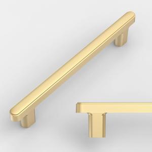 Amerdeco 10 Pack Brushed Gold Cabinet Pulls 5 Inch(128mm) Hole Center Drawer Pulls Cabinet Hardware Kitchen Cabinet Handles for Bathroom Dresser Pulls ZH0065