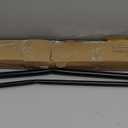 1 Inch Heavy Duty Double Bay Window Curtain Rod, 36-72 Inch Telescoping Center Rod, 20-36 Inch Adjustable Side Rod Set, Black, End Cap Finials