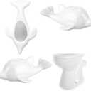 FillTouch 2 Pcs Toilet Bolt Cover, Decorative Toilet Bolt Caps Cute Animals Ceramic Accessories for Home Bathroom Decor(White,Dolphin)