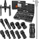12pcs Motorcycle Blind Hole Collet Bearing Puller Set, Internal Bearing Extractor Puller Kit Slide Hammer Bearing Puller with Expandable Collets 8-32mm Inner Bearing Remover Tool (12-Piece)