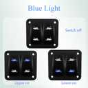 Marine Blue Led Trim Tabs Switch Panel Kit with Wiring Harness for Boat Console Control 12V/24V Waterproof