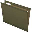 Hanging File Folders Letter Size - 100 Pack - 1/5 Cut Adjustable Tabs - Green Bulk File Folders with Tabs 8.5 X 11 Inches
