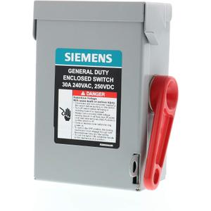Siemens GNF321A 30-Amp, 3-Pole, 240V General Duty Compact Series Safety Switch, Non-Fusible, Indoor