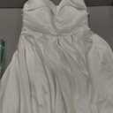 StarRovelex White Wedding Dress for Women Satin Bridesmaid Homecoming Prom Party Semi Formal Dresses with Pocket Strapless A Line Elegant Short Evening Gowns Gala Mini Dress White, Size 0