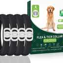 Flea and Tick Prevention for Dogs, 4 Pack Flea Collar for Dogs, Dog Flea and Tick Treatment, 32 Months Protection, Waterproof, Adjustable Collar for Dog, One Size Fits All for All Breeds, Black