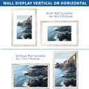 Hongkee 11x17 Frame Set of 2, Distressed White Wood Style - Display 11 x 17 Poster without Mat or 8x12 Picture with Mat, Wall Mounting Horizontal and Vertical