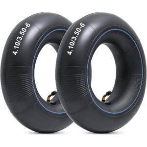 Heavy Duty 4.10 Thick 40% Inner Tube, 13x4.00-6 Tube with TR87 Bent Valve Stem for Wheelbarrows, Snow Blowers, Wagons, Carts, Hand Trucks, Lawn Mowers, Tractors and More (2 Pcs)