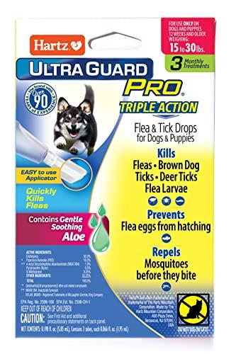 Hartz UltraGuard Pro Topical Flea & Tick Prevention for Dogs and Puppies - 15-30 lbs, 3 Monthly Treatments