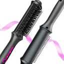 NOVUS Ionic Hair Straightener Brush, 4 Temps & 30s Heating & Auto-Off, Anti-Scald Ceramic Straightening Comb Fast Heating for Home Salon, Less Frizz & Smoother Hair for All Hair Types