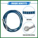 Motoforti Hydraulic Brake Hose Line Pipeline, 220cm 86.61" 10mm 0.39" Braided Oil Pipe W/Tube Nut Universal for Motorcycle ATV Go Kart Durable Stainless Steel Blue W/Spring Long-lasting
