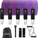 VEICK Resistance Bands, Exercise Bands, Workout Bands, Resistance Bands for Working Out with Handles for Men and Women, Exercising Bands for Fitness Weights Work Out at Home (Purple)