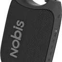 NOBIS Clip N1 Portable Bluetooth Speaker with App, Beat Mode, Up to 24H Playtime, IP68 Waterproof, BT 5.3, HD Sound, Stereo Pairing, Custom EQ, Perfect for Outdoor, Home and Adventure (Black)