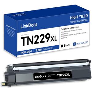 LinkDocs TN229XLBK High Yield Black Compatible Toner Cartridge Replacement for Brother TN229XL TN-229XL Black Work for Brother HL-L3280CDW HL-L3220CW MFC-L3720CDW MFC-L3780CDW Printers