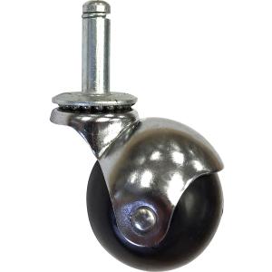 Shepherd 2" Hooded Ball Office Chair Caster, Smooth-Rolling Replacement Swivel Caster Wheel for Office Chairs, Black/Chrome