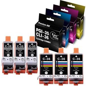 (4-Pack, 2 x Black + 2 x Tri Color) Compatible PGI 35 CLI 36 PGI35 CLI36 Ink Cartridge Used wtih Canon PIXMA IP100 IP100B IP110 TR150 Mini260 Mini320 Printer, by EasyPrint