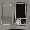 Lanhiem for iPhone 15 Metal Case, [Built-in Camera Kickstand & Glass Screen Protector] Heavy Duty Protective Rugged Full Body Military Grade Shockproof Aluminum Magnetic Cover for iPhone 15 (Silver)