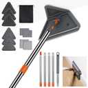 Baseboard Cleaner Tool with 84" Long Handle, 360 Wall Mop with Triangle & Rectangle Heads & 10 Reusable Pads for Baseboard, Wall, Ceiling Cleaning
