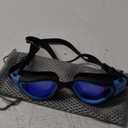 OMID Kids Swim Goggles, P2mini Polarized Swimming Goggles Comfortable for Age 6-14 (A0-mirrored Blue Lens Blackblue Frame)