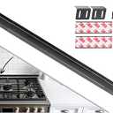 Expandable Rear Stove Gap Cover for Slide-In Ranges – Stainless Steel, Black Powder Coated – Adjustable Up to 32″ – Dual Install Options (1.5 inch WIDE)