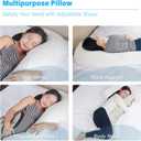 EKEPE Body Pillow with Cover, 68 Inches Memory Foam Full Body Pillow for Side Sleeper, Long Pregnancy Pillow with Contour Support for Back, Knee, Leg Relief - Medium White