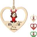 Personalized Name Portrait Christmas Money Holder Ornaments for Family Women Men Custom Funny Wooden Xmas Cash Rack Hanging Decor for Tree Car Rearview Mirror Cute Unique Money Holder Gift