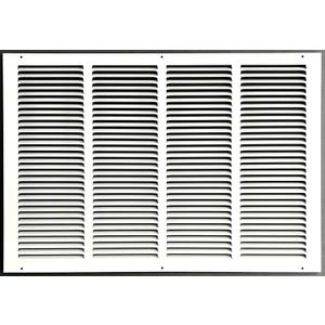 Fits 24x16 Duct Opening Stamped Steel Return Air Grille Vent Cover Grille for Sidewall and Ceiling in White Surface Dimensions: 25.75"W X 17.75"H (24" W x 16" H Duct Opening)