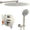 SR SUN RISE Shower Faucet - 16 Inch Multifunctional High Pressure Shower Head System with Handheld Shower Head Fixtures - Valve Included - Brushed Nickel