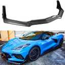 7Pcs Front Lip Compatible with 2020-2025 Chevy Corvette C8 Z51, Stage 3 ST Style Bumper Air Dam Lower Chin Splitter Protection Body Kit (Carbon Fiber Pattern)