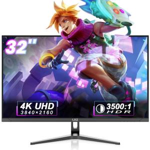 LXZ 32" 4K Monitor UHD 3840 x 2160, VA Panel, AMD FreeSync Premium, 178 Viewing Angle, 100% sRGB, 3500:1 Contrast Ratio, Compatible with Wall mounting 75 x 75MM