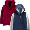 Simple Joys by Carter's Boys' 2-Pack Fleece Full Zip Hoodies,  Burgundy, 12 Months, Pack of 1