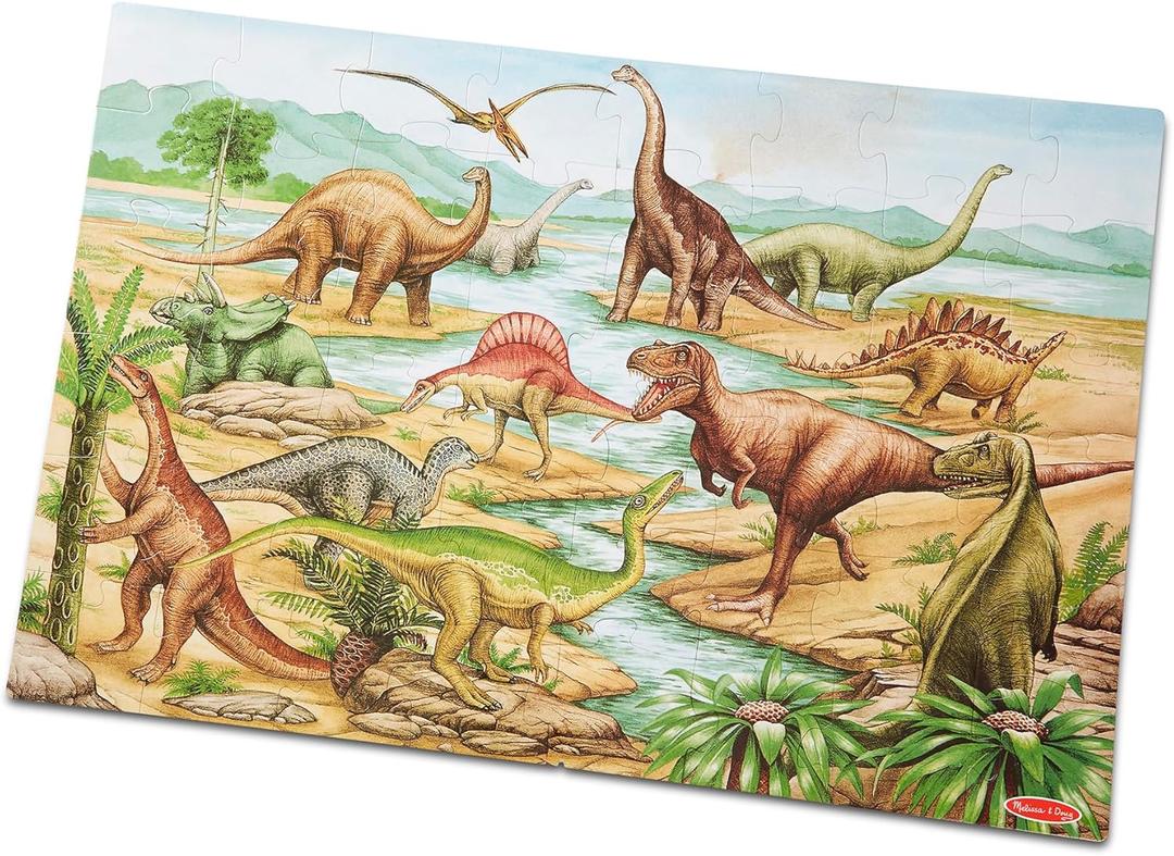 Melissa & Doug Dinosaurs Floor Puzzle - 48 Pieces (2 Feet x 3 Feet Assembled) - FSC Certified