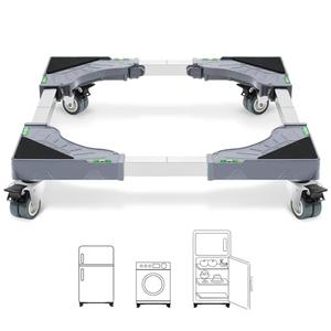 W B D WEIBIDA Appliance Dolly Cart with 4 Locking Twin Wheels Mini Fridge Stand Adjustable Furniture Mover Mobile Roller Base for Washing Machine, Dryer, Refrigerator, Laundry Pedestal