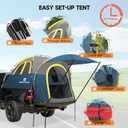 Umbrauto Truck Bed Tent with Awning: 6.4-6.7FT PU3000mm Waterproof Tailgate Pickup Truck Tents, Easy Set-up for 2 Person, Fits Full Size Short Bed, Chevy, Dodge, Ford, GMC, Blue