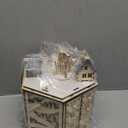 MorTime LED Revolving Music Box Advent Calendar Decorated with Christmas Tree Reindeer House LED Lights, Lighted Wooden Carved 24 Day Countdown to Christmas Calendar