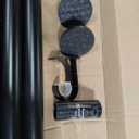 Tension Curtain Rod 51-148 Inch (4.25-12Ft), Shower Curtain Rod No Drilling, Extra Long Outdoor Curtain Tension Rods for Patio Bathroom Windows Closet, Never Rust Easy to Install, Black
