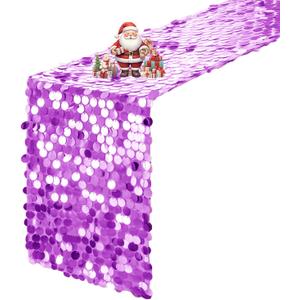 VHH Sequin Table Runner 12 x 108 inches Lavender Table Runner, Glitter Runner for Party Wedding Birthday, Party Spring Easter Rustic, Birthday Supplies Decorations (1 Pack)