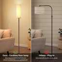 Cordless Floor Lamp for Living Room, with 3 Color Temperature and Pull Cord Switch, 8000mAh Battery Operated Portable Rechargeable Modern Standing