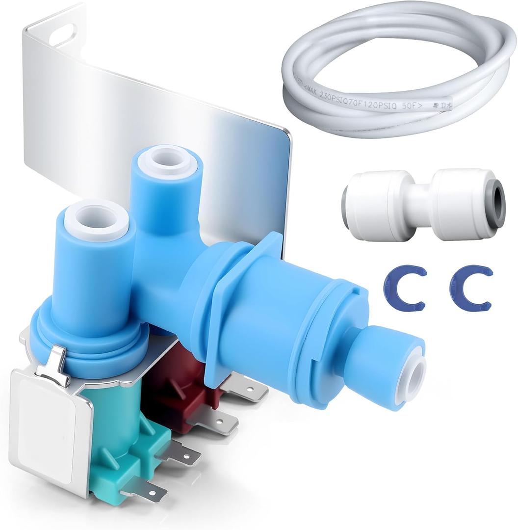 W10408179 W10179146 Refrigerator Water Inlet Valve Compatible with Whirl-pool Ken-more Refrigerator Replaces WPW10179146 2205762 2304757 2188708 IMV708 4389177 by TOMOON