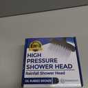 High Pressure Shower Head - Anti-Clogging Silicone Nozzles 2.5 GPM Removable Restrictor - Easy to Clean and Install - Includes Plumbers Tape - 6 inch - (Oil Rubbed Bronze 2.5GPM)