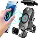 KEWIG Motorcycle Phone Mount Qi 15W Wireless & USB C 20W Fast Charging Port, Automatically Lock & Quick Release Handlebar Cell Phone Holder for 4-7'' Phones