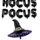  HOUSE OF PARTY Halloween Balloons | 20'' Witch Hat Balloon and Hocus Pocus Foil Balloons Witches Hats Halloween Decor for Hocus Pocus Decorations : Toys & Games
